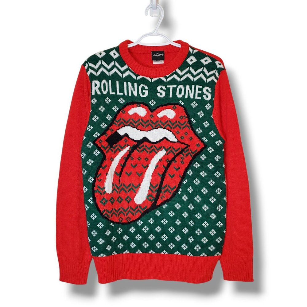The Rolling Stones Ugly Christmas Sweater Knit Sweater Red Size S